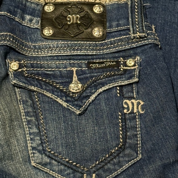 Miss Me Blue Skinny Jeans with Vintage Fading Size 27 - Picture 12 of 14